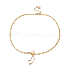 3D Butterfly with Chain Tassel Pendant Necklace with Herringbone Chains&nbsp;LS-NJEW-G074-43G