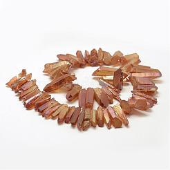 Electroplated Natural Quartz Crystal Beads Strands&nbsp;G-A142-03P
