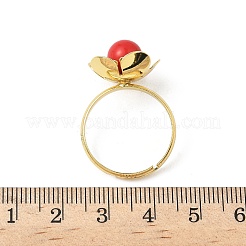 Brass Adjustable Finger Rings for Women&nbsp;RJEW-K295-02G