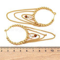 Brass Micro Pave Clear Cubic Zirconia Hoop Earrings&nbsp;EJEW-R014-15G
