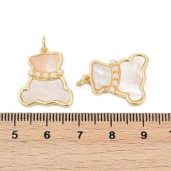 Brass Pave Natural Shell Pendants&nbsp;KK-U058-07G