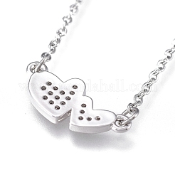 Brass Micro Pave Clear Cubic Zirconia Pendant Necklaces&nbsp;NJEW-R256-08P