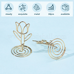 16Pcs 4 Styles Iron Name Card Holder&nbsp;AJEW-SP0004-66