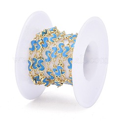 Handmade Alloy Enamel S Shape Link Chains&nbsp;ENAM-F138-05F-RS
