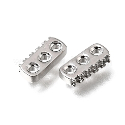 Brass Micro Pave Clear Cubic Zirconia Multi-Strands Links&nbsp;KK-N290-19P
