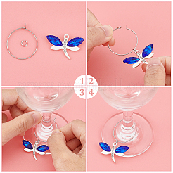 DIY Dragonfly Wine Glass Charms Making Kit&nbsp;DIY-UN0004-68