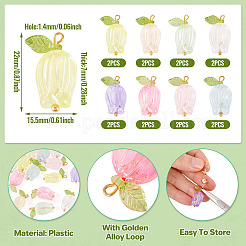 16Pcs 8 Colors Plastic Pendants&nbsp;KY-TA0001-60