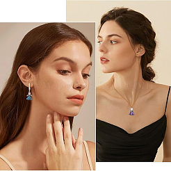 20Pcs Electroplate Transparent Glass Pendants&nbsp;PALLOY-YW00099