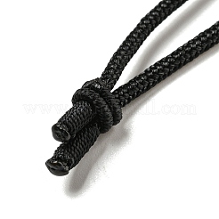 Natural Labradorite Conical Pendulum Pendant Necklace with Nylon Cord for Women&nbsp;NJEW-B106-01F