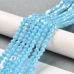 Opaque Solid Color Electroplate Glass Beads Strands&nbsp;EGLA-A039-P4mm-B12