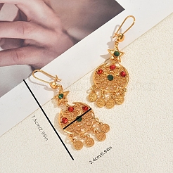 Moon with Star Alloy Chandelier Earrings&nbsp;KY9865