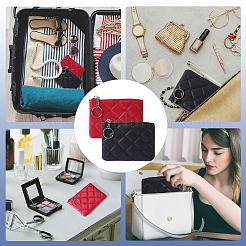 2Pcs 2 Colors Rhombus Pattern PU Leather Zip Pouches&nbsp;ABAG-CP0001-05