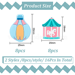 16Pcs 2 Style Merry-go-round/Balloon Food Grade Silicone Beads&nbsp;SIL-GO0001-17