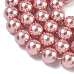 Electroplated Shell Pearl Beads Strands&nbsp;BSHE-G041-12mm-05