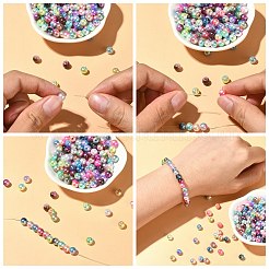 Rainbow ABS Plastic Imitation Pearl Beads&nbsp;OACR-CJ0001-02