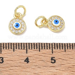 Brass Micro Pave Clear Cubic Zirconia Charms&nbsp;CU-CBA6305-01G