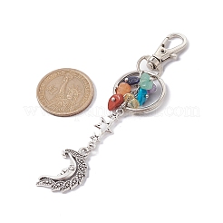 7 Chakra Gemstone Chip Alloy Pendant Ornament&nbsp;KEYC-JKC00698-01