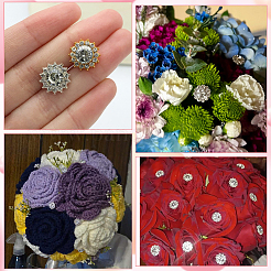 16Pcs 2 Colors Alloy Crystal Rhinestone Head Pins&nbsp;FIND-SP0004-63