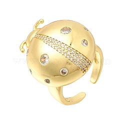 Brass Micro Pave Cubic Zirconia Cuff Open Rings&nbsp;RJEW-D346-01G-02