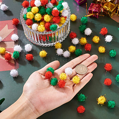 400Pcs 4 Colors Christmas Handmade DIY Doll Craft Pom Pom Yarn Pom Pom Balls&nbsp;AJEW-TA0003-32