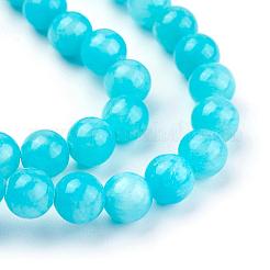 Natural Yellow Jade Beads Strands&nbsp;G-G598-8mm-YXS