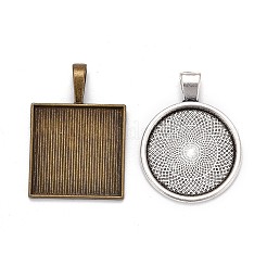 Alloy Pendant Cabochon Settings&nbsp;PALLOY-XCP0002-03AS