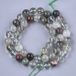 Natural Green Lodolite Quartz/Garden Quartz Beads Strands&nbsp;G-S333-10mm-036