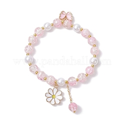 3Pcs 3 Color Glass Beads Stretch Bracelet&nbsp;BJEW-JB09751-02