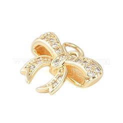 Rack Plating Brass Micro Pave Clear Cubic Zirconia Pendants&nbsp;KK-Z060-06G-02