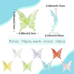 70Pcs 7 Colors Transparent Acrylic Beads&nbsp;OACR-YW0003-98