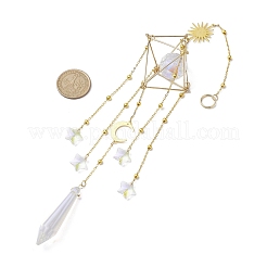 Brass Rhombus Sun Hanging Ornaments&nbsp;HJEW-JM01872