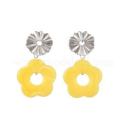 Acrylic & 304 Stainless Steel Stud Dangle Earrings&nbsp;EJEW-JE07447-01