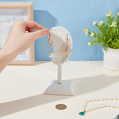 Ear Shaped Line & Wood Earrings Display Stands&nbsp;ODIS-WH0061-66