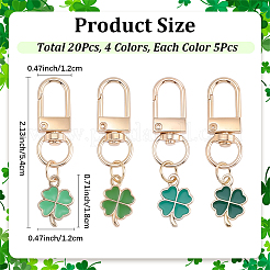 20Pcs 4 Colors Alloy Enamel Pendant Decorations&nbsp;HJEW-CP00090