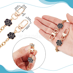 Alloy Enamel Flower Brass Cable Chains Bag Extender Chains&nbsp;HJEW-PH01994