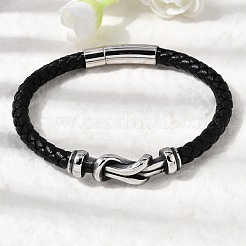 Braided Microfiber Leather Cord Bracelets&nbsp;BJEW-A092-01B-AS