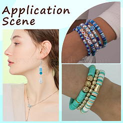 3 Strands 3 Colors Flat Round Handmade Polymer Clay Beads&nbsp;CLAY-SC0001-68B-02