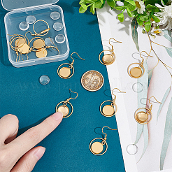 DIY Blank Dome 201 Stainless Steel Dangle Earrings Making Kit&nbsp;STAS-UN0057-22