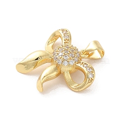 Rack Plating Brass Micro Pave Clear Cubic Zirconia Pendants&nbsp;KK-A206-05D-G