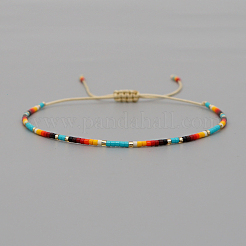 Glass Seed Heishi Braided Bead Bracelet for Women&nbsp;KM8576