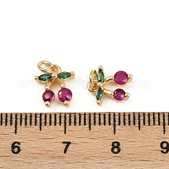 Brass Micro Pave Cubic Zirconia Pendants&nbsp;KK-H078-10G