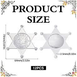 12Pcs Hexagram Plastic Cabochons&nbsp;AJEW-MA0001-18S