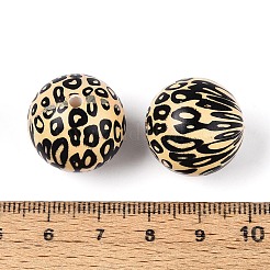 ABS Plastic Leopard Print Round Beads&nbsp;SACR-T017-75A-02