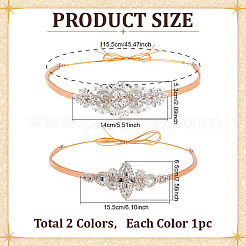 2Pcs Cowhide with Rhinestone Hat Band&nbsp;HJEW-ME00030