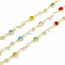 Handmade Brass Flat Round & Twist Link Chains&nbsp;CHC-F015-08G