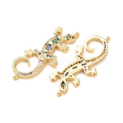 Brass Pave Colorful Cubic Zirconia Connector Charms&nbsp;CU-CBA4579-09G-B