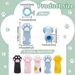 Cat's Paw Cartoon Style Silicone Knitting Needle Point Protectors&nbsp;AJEW-BC0006-94