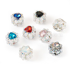 8Pcs 8 Colors Rhinestone Clay Pave Beads&nbsp;FIND-TA0006-52