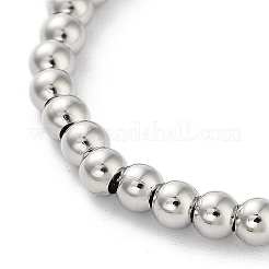 Adjustable Brass Round Beaded Slider Bracelets&nbsp;BJEW-D039-31A-P
