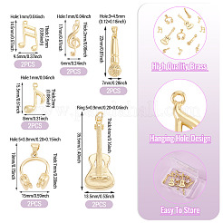 12Pcs 6 Styles Brass Pendants&nbsp;FIND-TA0008-88G